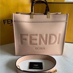 Fendi Medium Sunshine light Rose Tote Bag